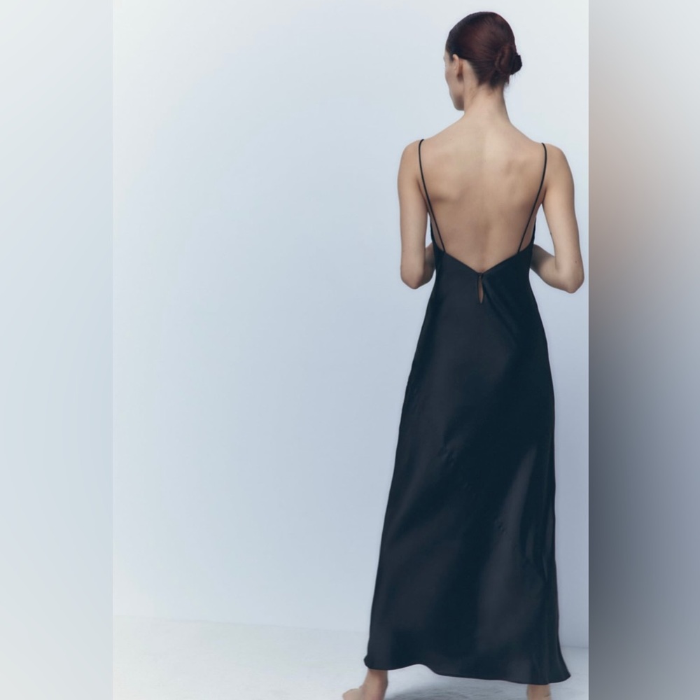 beaded satin effect dress Zara | Dresses | Zara Fitted * Design